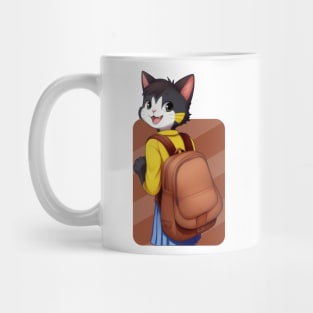 Happy Cat Goes to School Mug